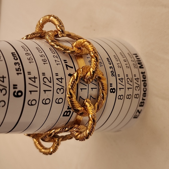 Bracelet Gold Tone Twist Chain Chunky - Picture 3 of 6